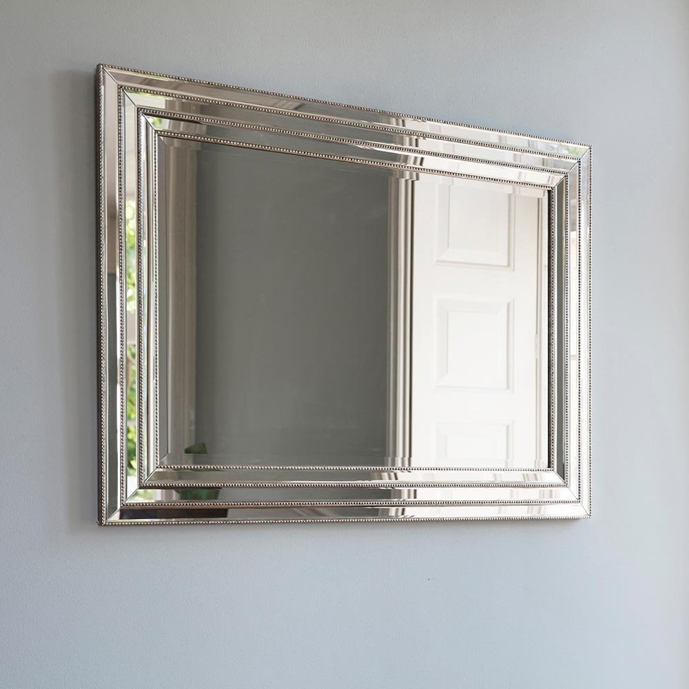 Mura George Triple Frame Wall Mirror - Antique Silver