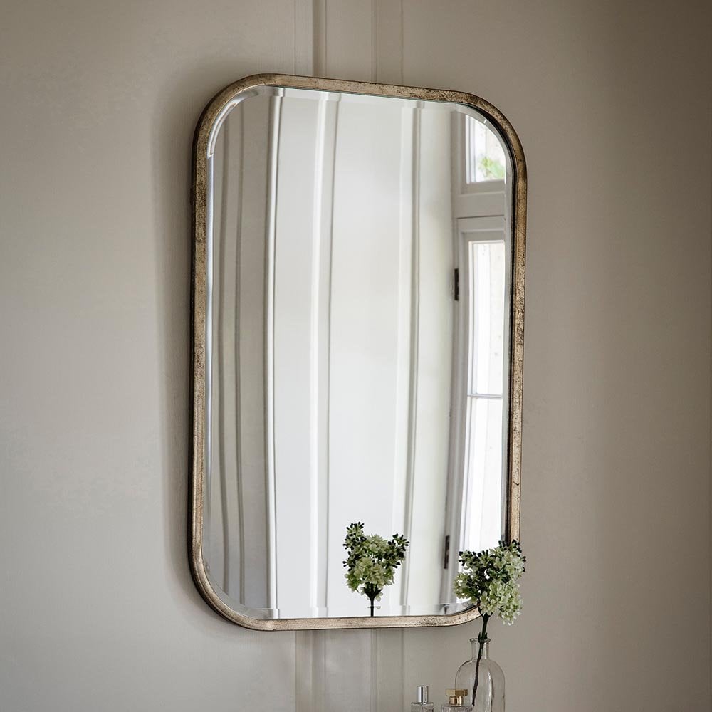 Mura Creek Medium Wall Mirror - Distressed Champagne Gold
