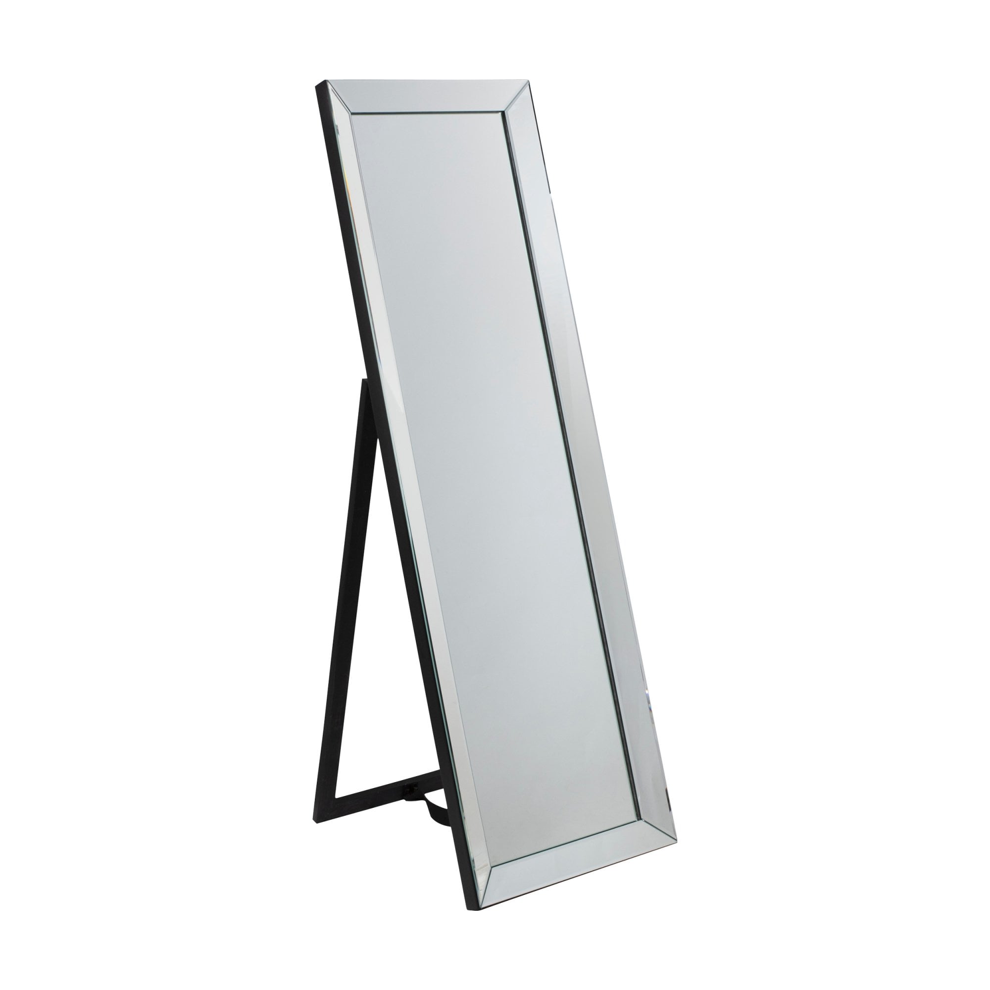 Mura Charlotte Full Length Cheval Mirror - Silver & Matt Black