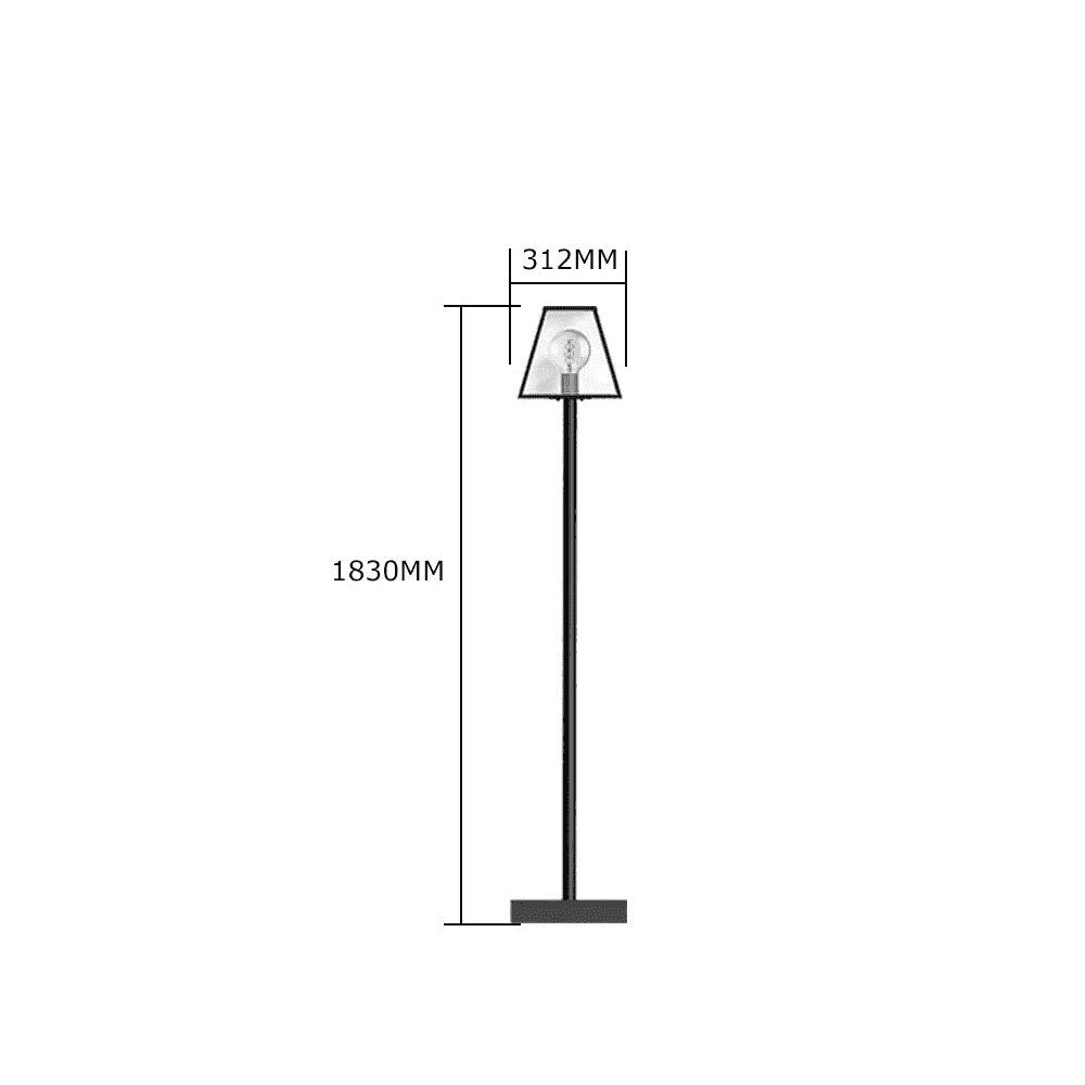 Harte Contemporary 1.8m Lamp Post - Galvanised Steel