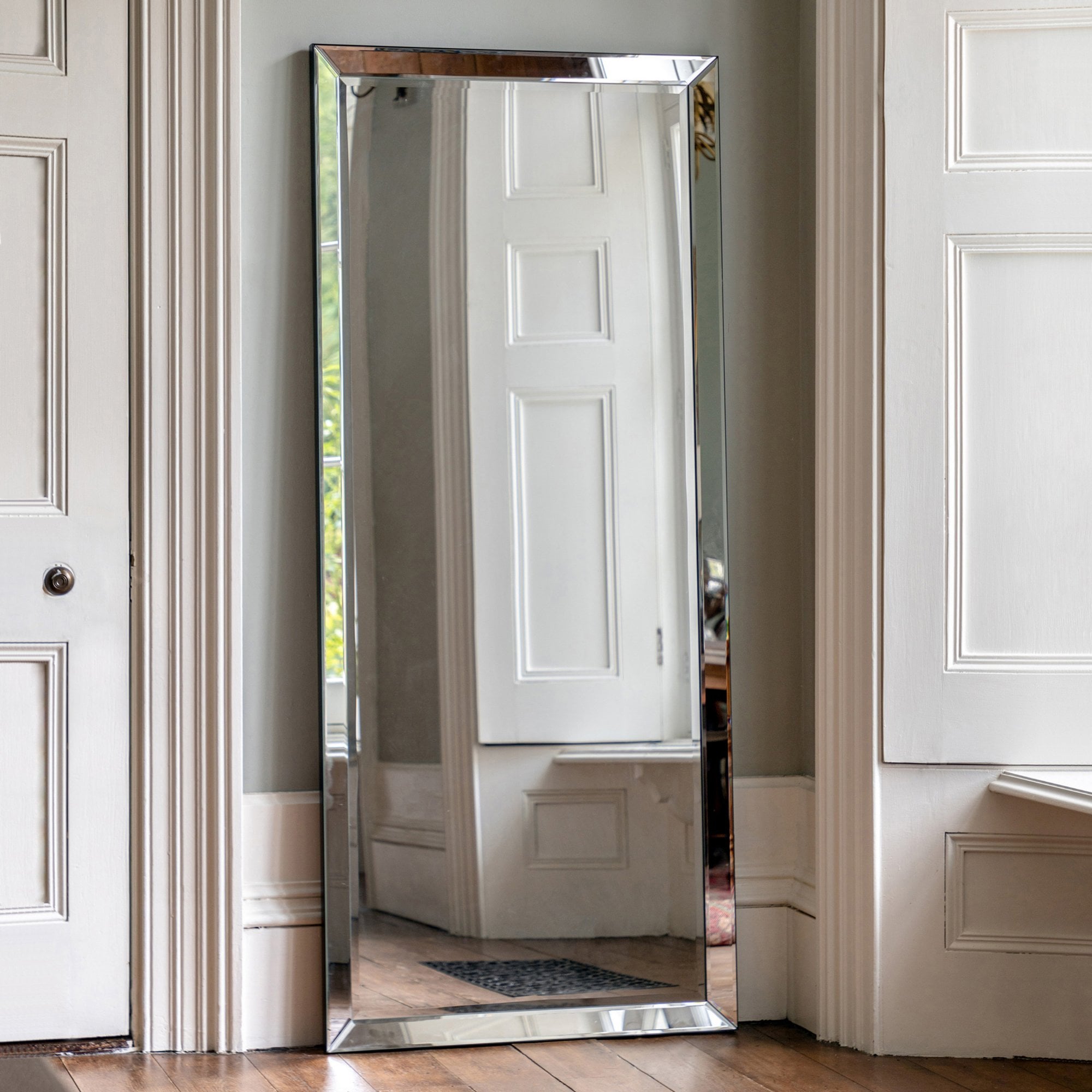 Mura Charlotte Full Length Wall Mirror - Matt Black Edge