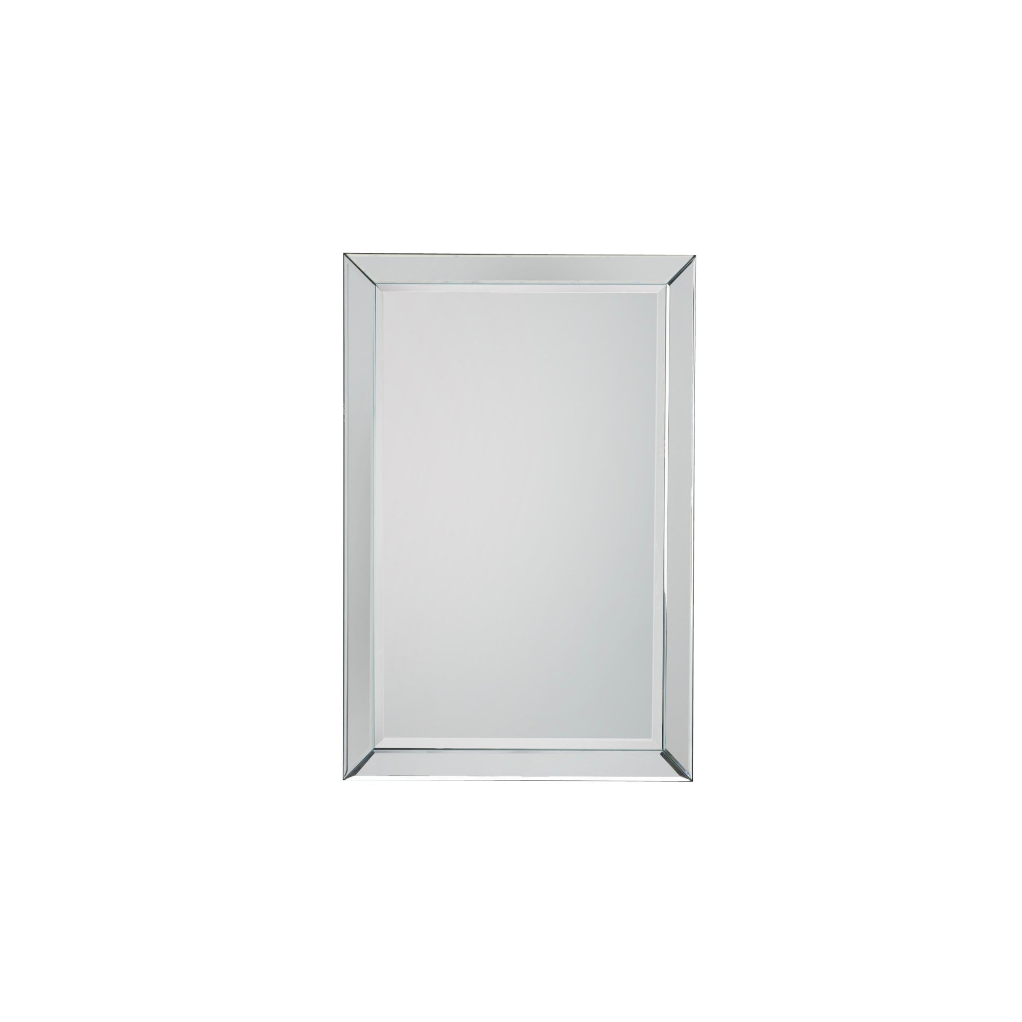 Mura Charlotte Medium Rectangle Wall Mirror - Brushed Silver