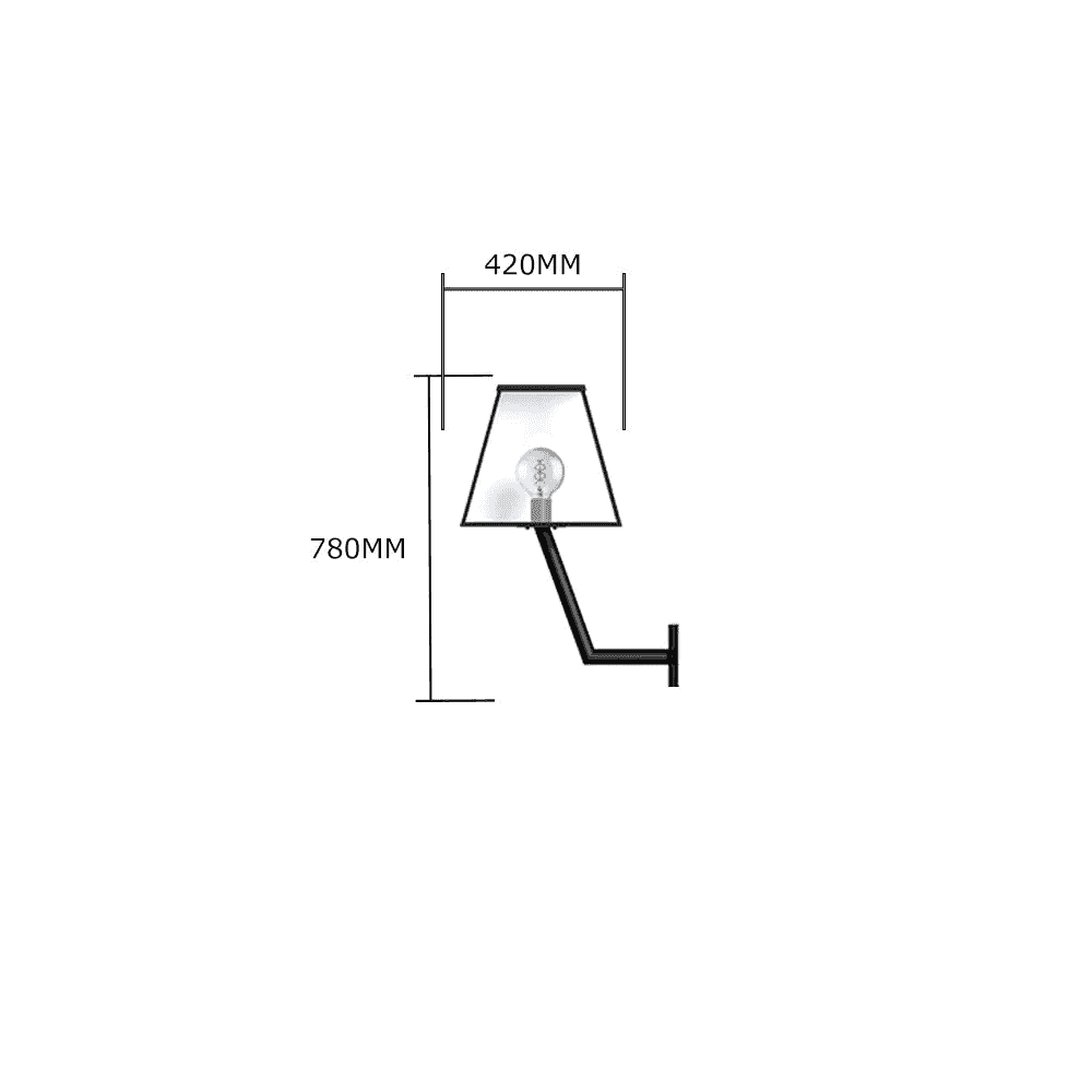 Harte Contemporary 0.78m Wall Light - Galvanised Steel With Wall Bracket