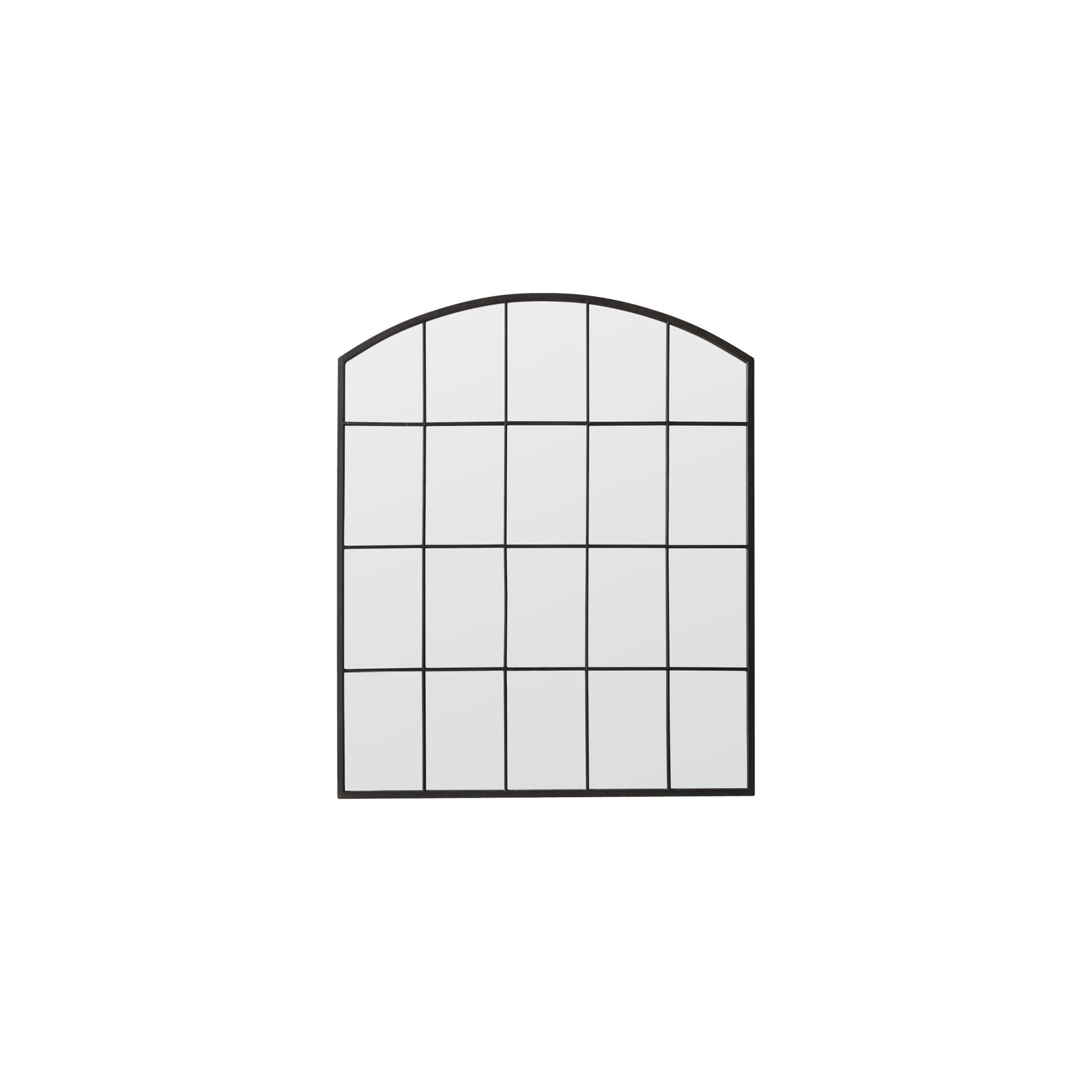 Mura York Arched Window Wall Mirror - Black Rustic