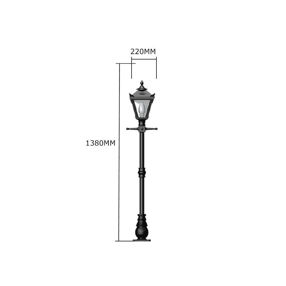 Harte Victorian Traditional 1.4m Lamp Post - Cast Iron