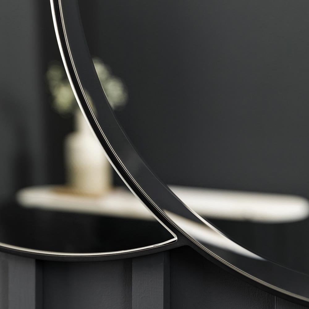 Mura Cordelia Interlocking Round Wall Mirror - Matt Black