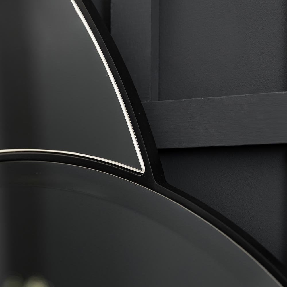 Mura Cordelia Interlocking Round Wall Mirror - Matt Black