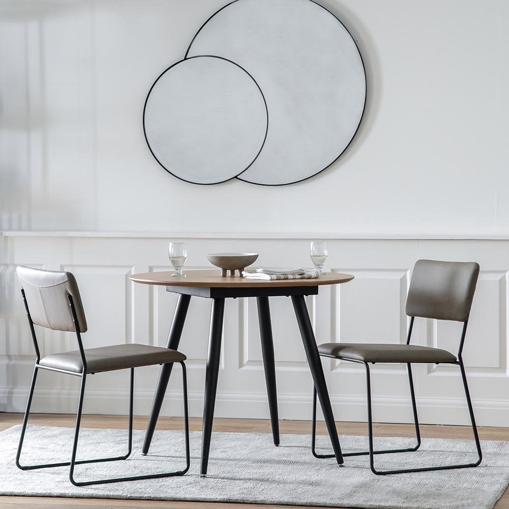 Mura Cordelia Interlocking Round Wall Mirror - Matt Black