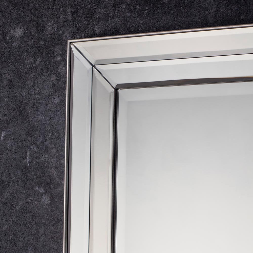 Mura Liverpool Double Bevelled Medium Rectangle Wall Mirror - Champagne Gold Paint