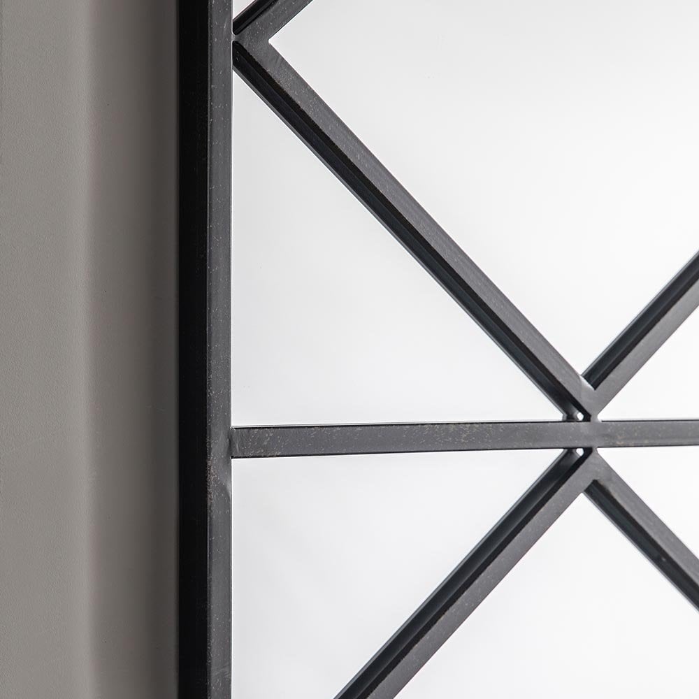 Mura Broadway Full Length Rectangular Wall Mirror - Matt Black