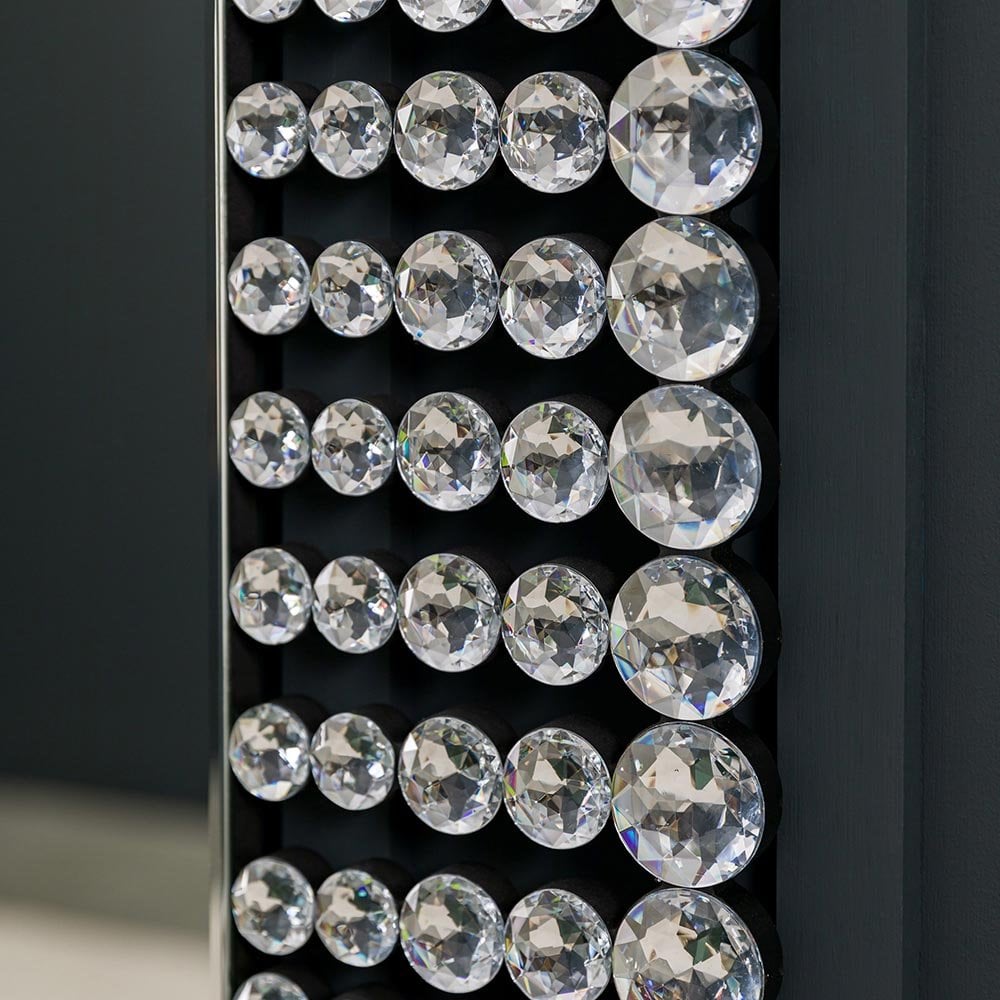 Mura Riley Ellipse Wall Mirror - Clear Faceted Acrylic Edge