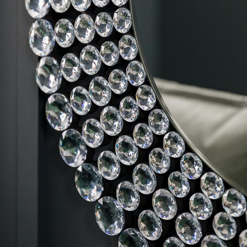 Mura Riley Ellipse Wall Mirror - Clear Faceted Acrylic Edge