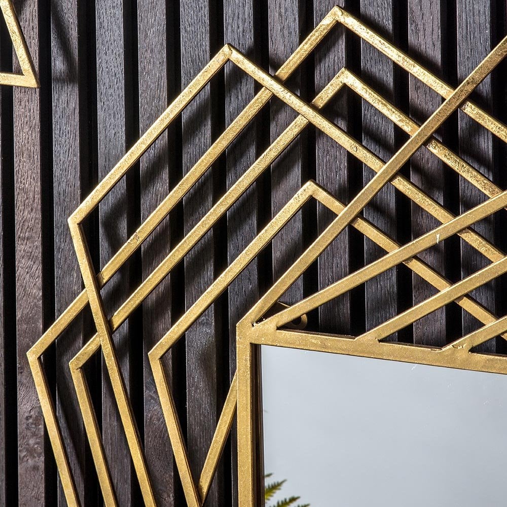 Mura Forbes Rectangle Wall Mirror - Aged Gold