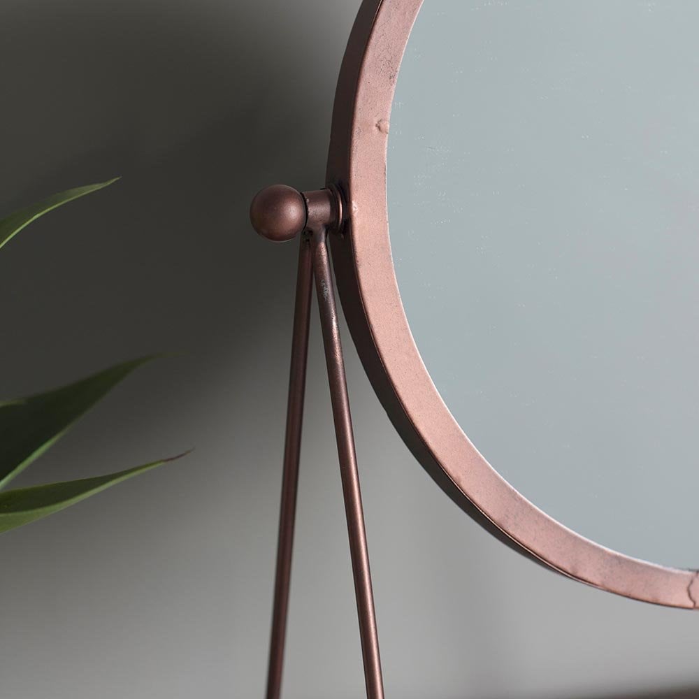 Mura Morphett Table Top Mirror - Aged Copper
