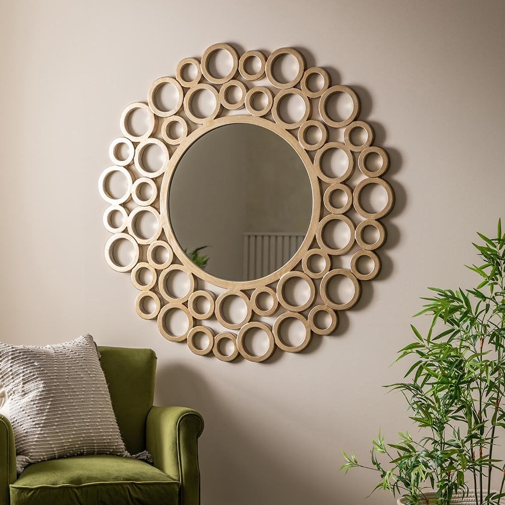 Mura Hoddle Round Wall Mirror - Warm Gold