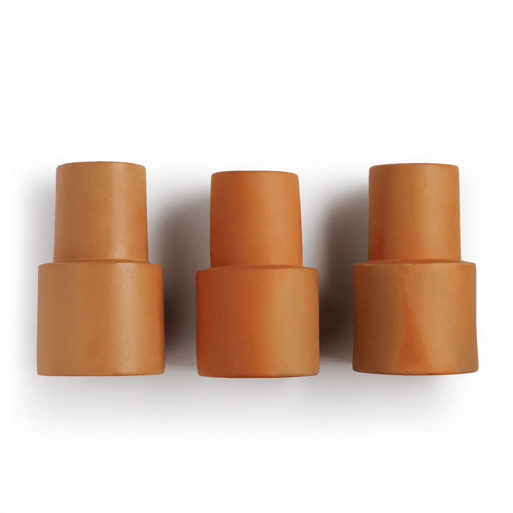 Graypants Barro Single Pendant - Natural Clay & Clear Glass