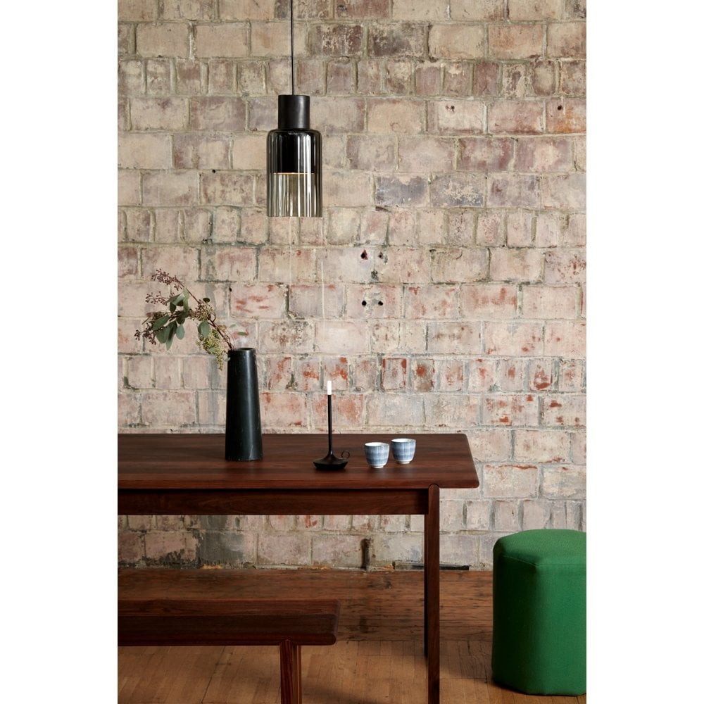 Graypants Barro Single Pendant - Charcoal Grey & Smoked Glass