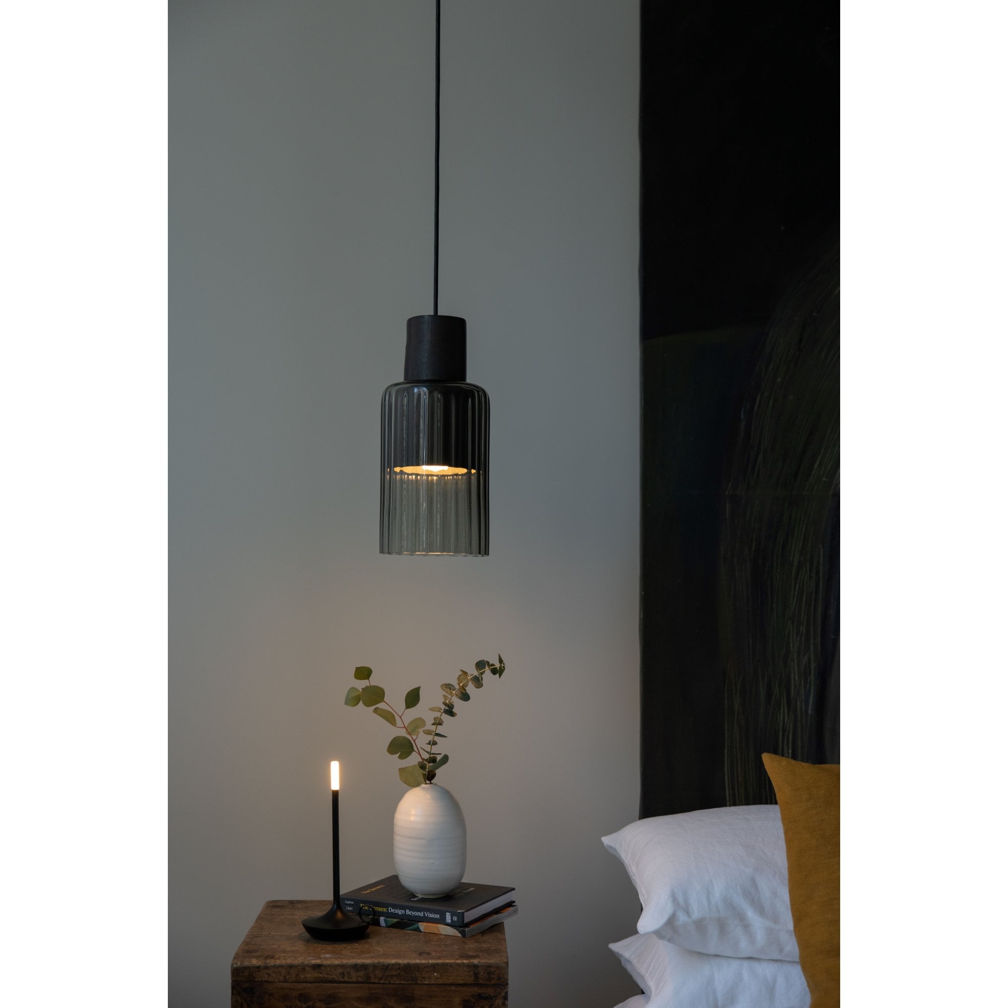 Graypants Barro Single Pendant - Charcoal Grey & Smoked Glass