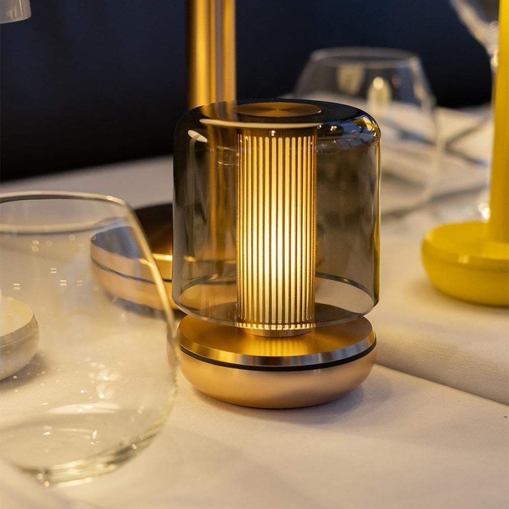 Humble Firefly Table Lamp - Gold & Smoked Glass