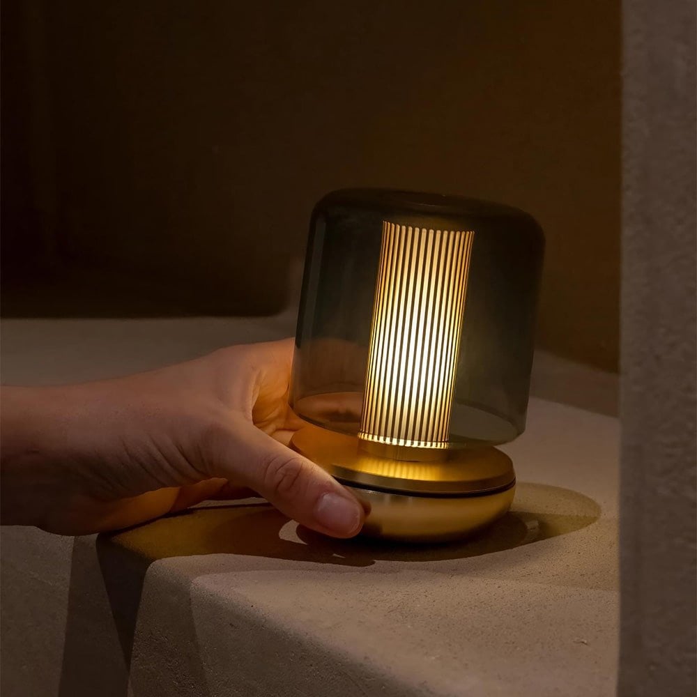 Humble Firefly Table Lamp - Gold & Smoked Glass
