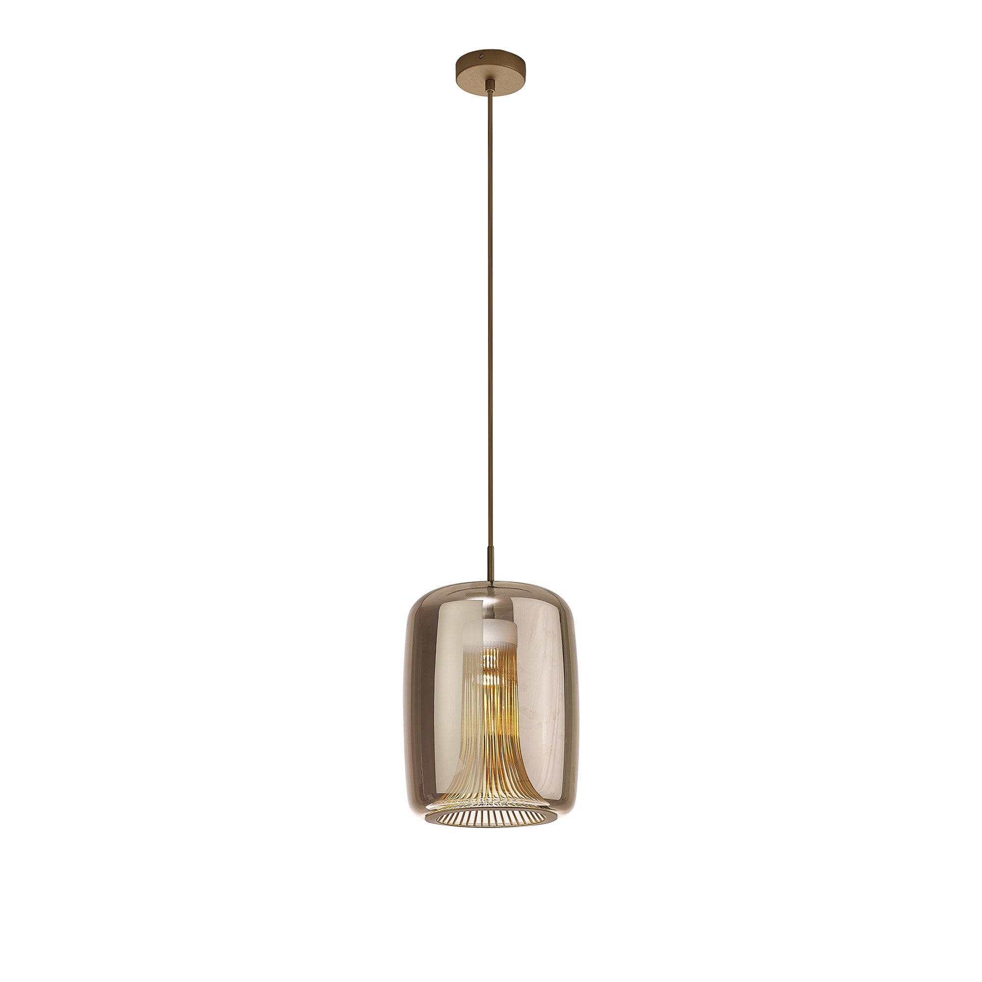 Mantra Kriss 1 Light Cylinder Pendant - Bronze