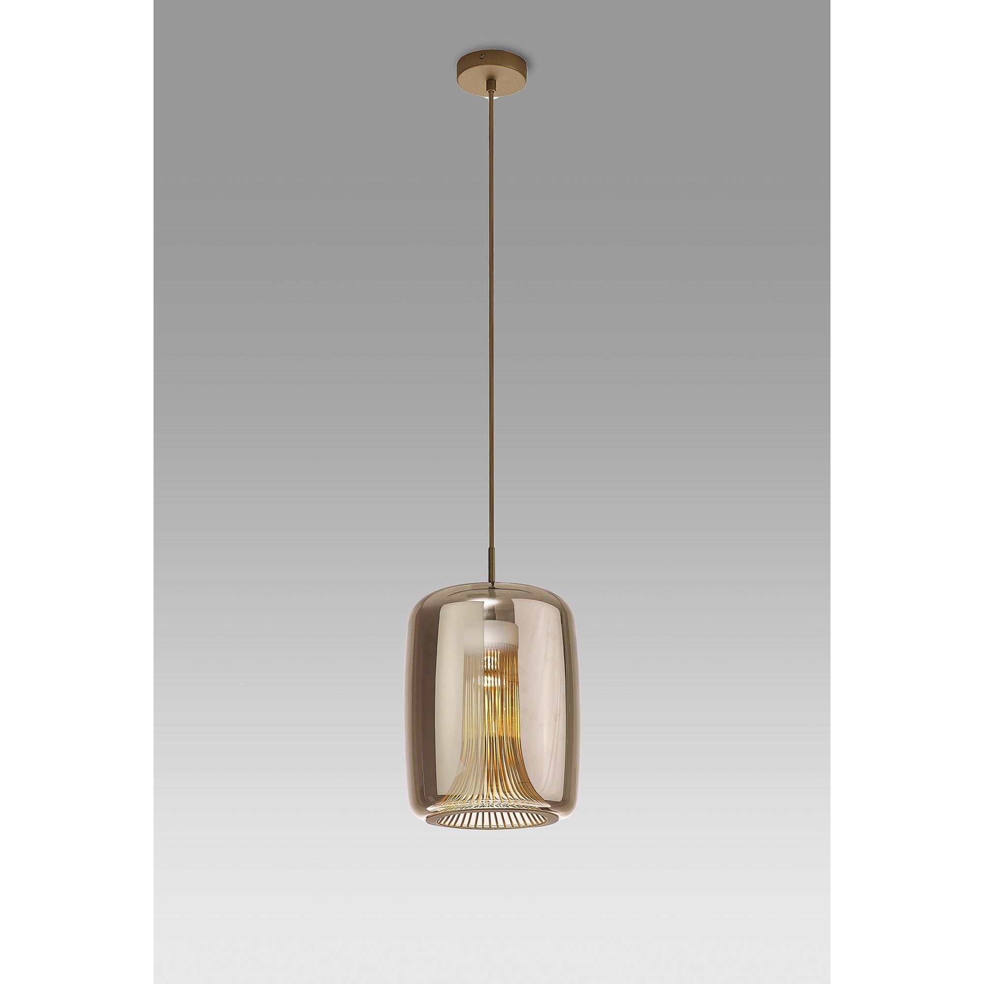Mantra Kriss 1 Light Cylinder Pendant - Bronze