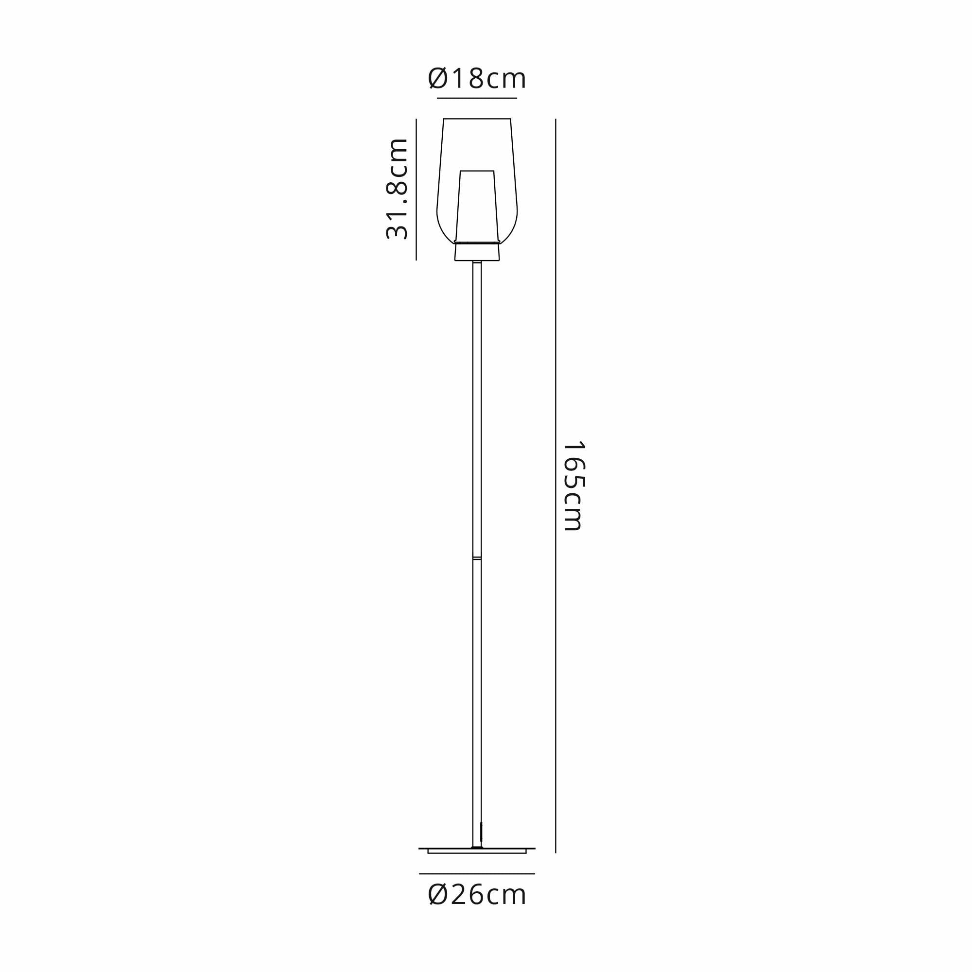 Mantra Nora 1 Light Floor Lamp - Black, Black Marble & Chrome Glass With Frosted Inner