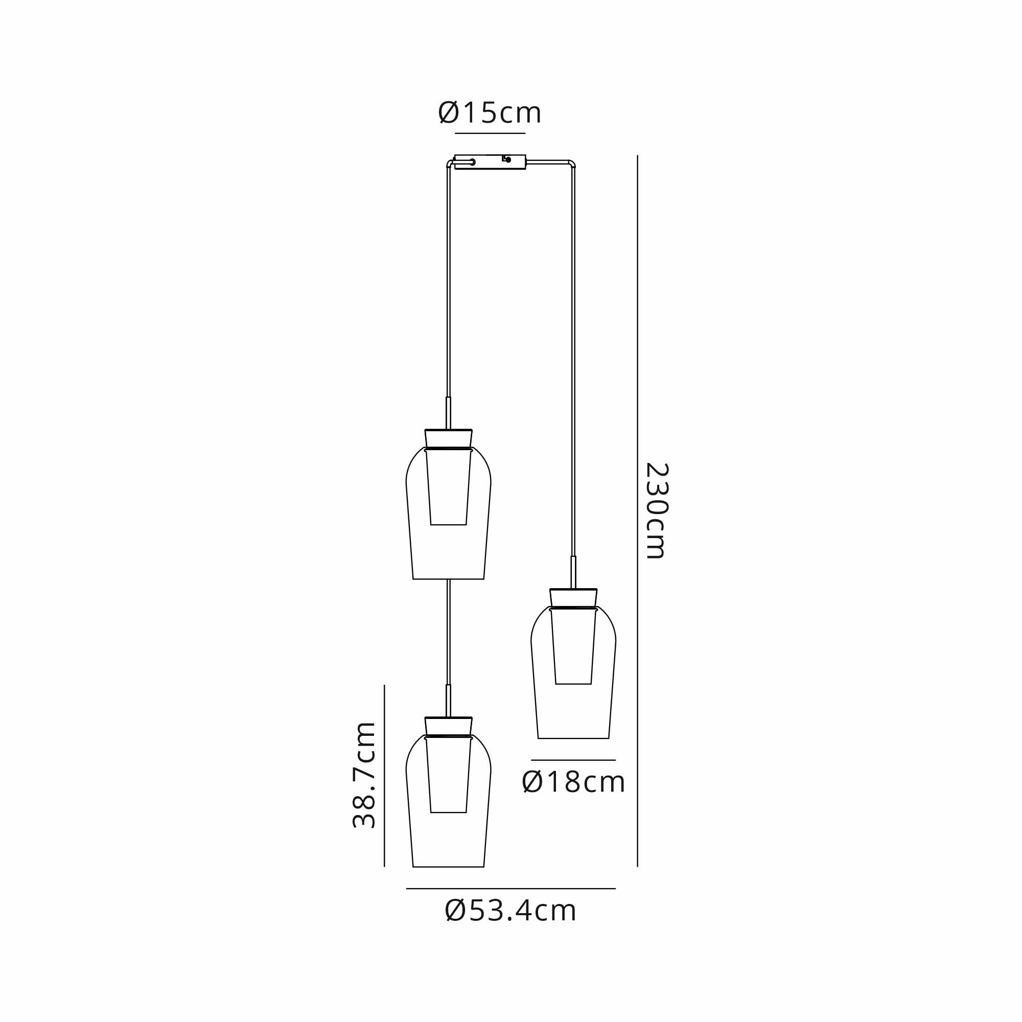 Mantra Nora 3 Light Adjustable Round Pendant - Black, Black Marble & Chrome Glass With Frosted Inner