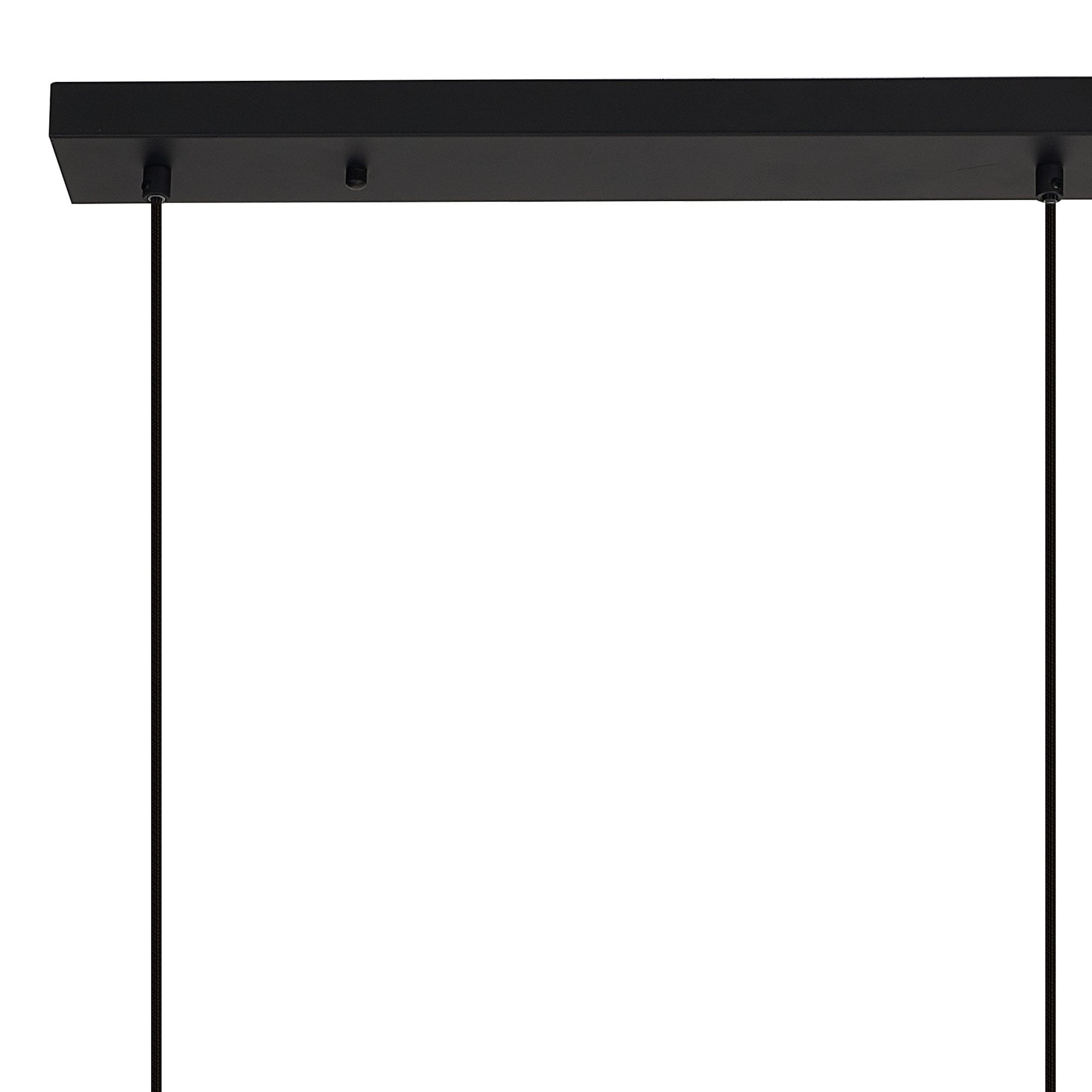 Mantra Nora 3 Light Adjustable Linear Pendant - Black, Black Marble & Chrome Glass With Frosted Inner