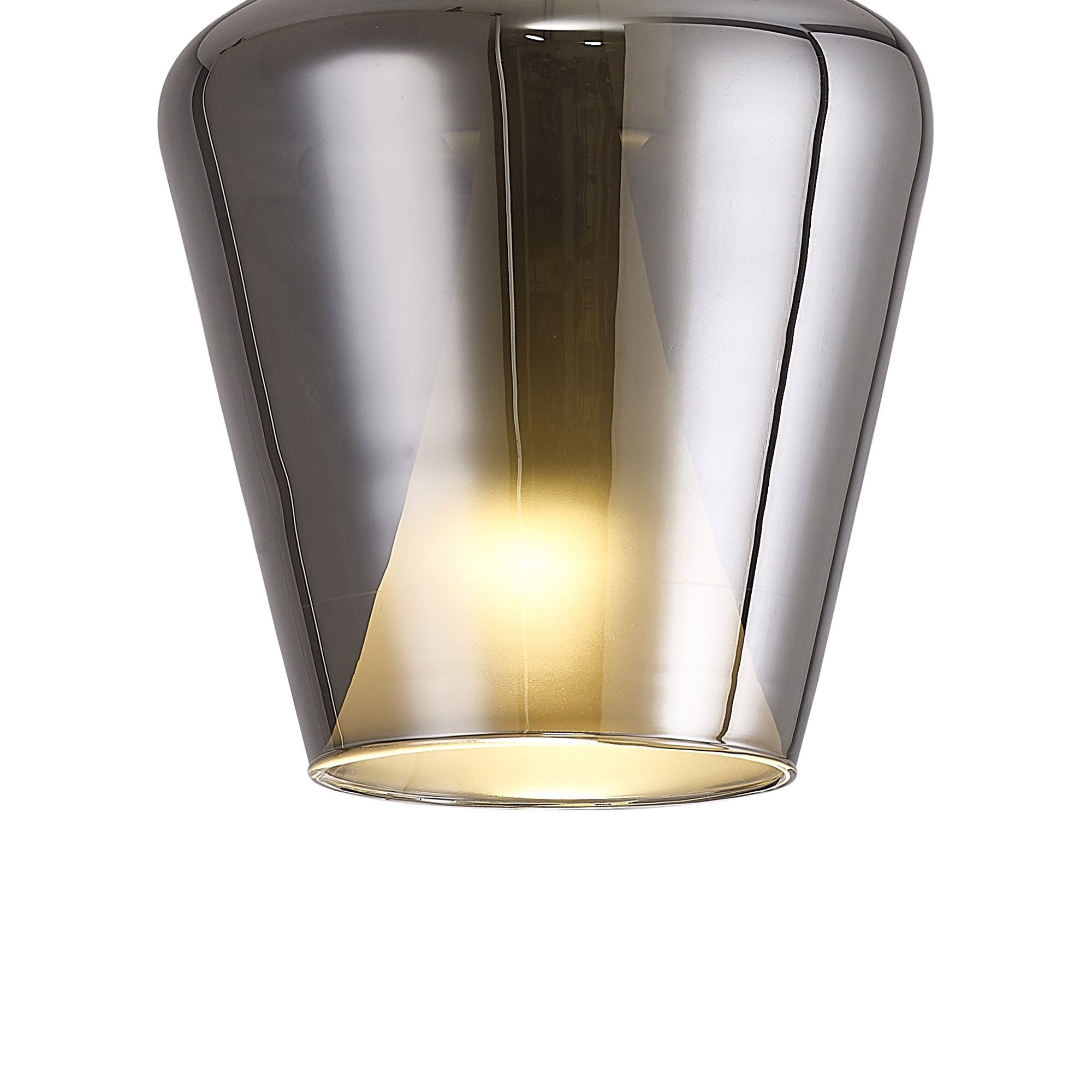 Mantra Elsa 1 Light Pendant - Inverted Bell Shade - Chrome Glass With Frosted Inner Cone