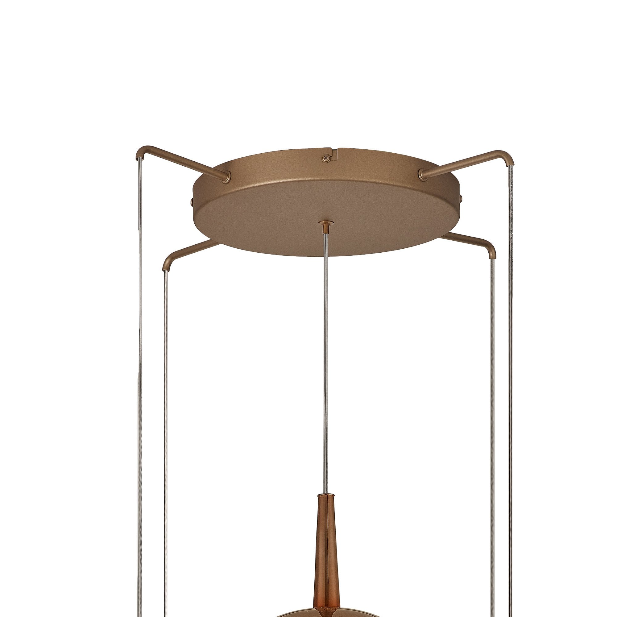 Mantra Elsa 5 Light Pendant - Mixed Shades With Frosted Inner Cones - Gold With Clear, Chrome, Copper & Bronze Glass