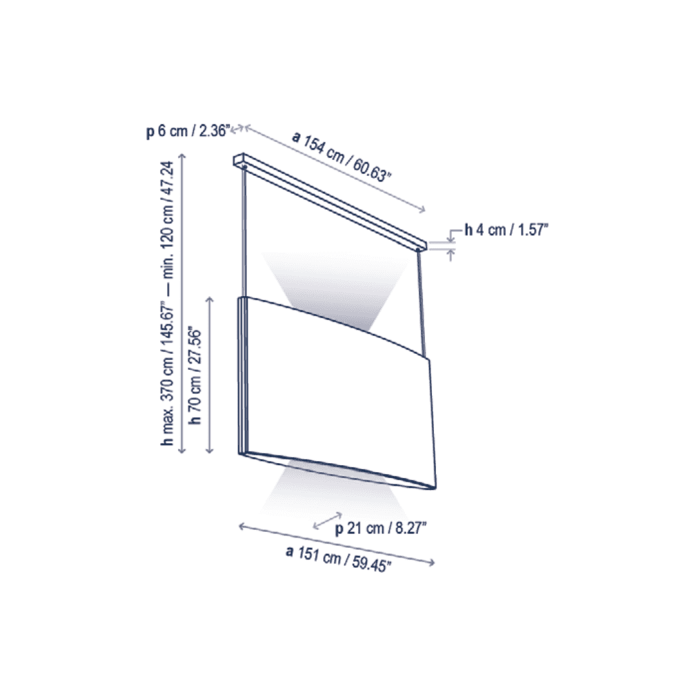 Bover Noren S/151.2 Wide 151cm Linear Acoustic Pendant - Light Grey