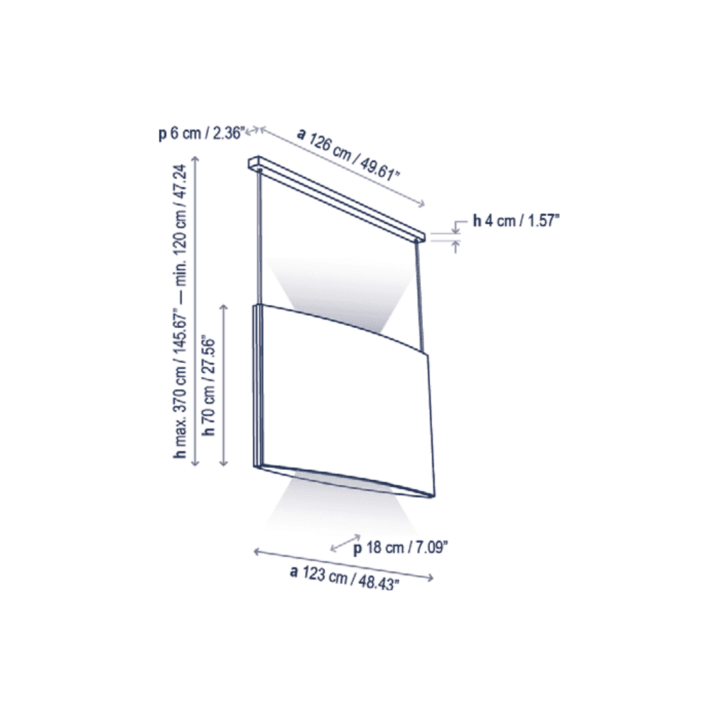 Bover Noren S/123.2 Wide 123cm Linear Acoustic Pendant - Terracotta