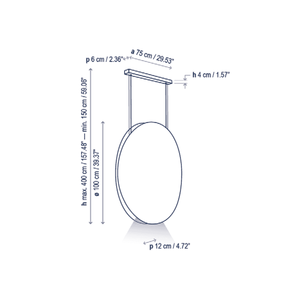 Bover Noren S/100 Large Round Acoustic Pendant - Terracotta