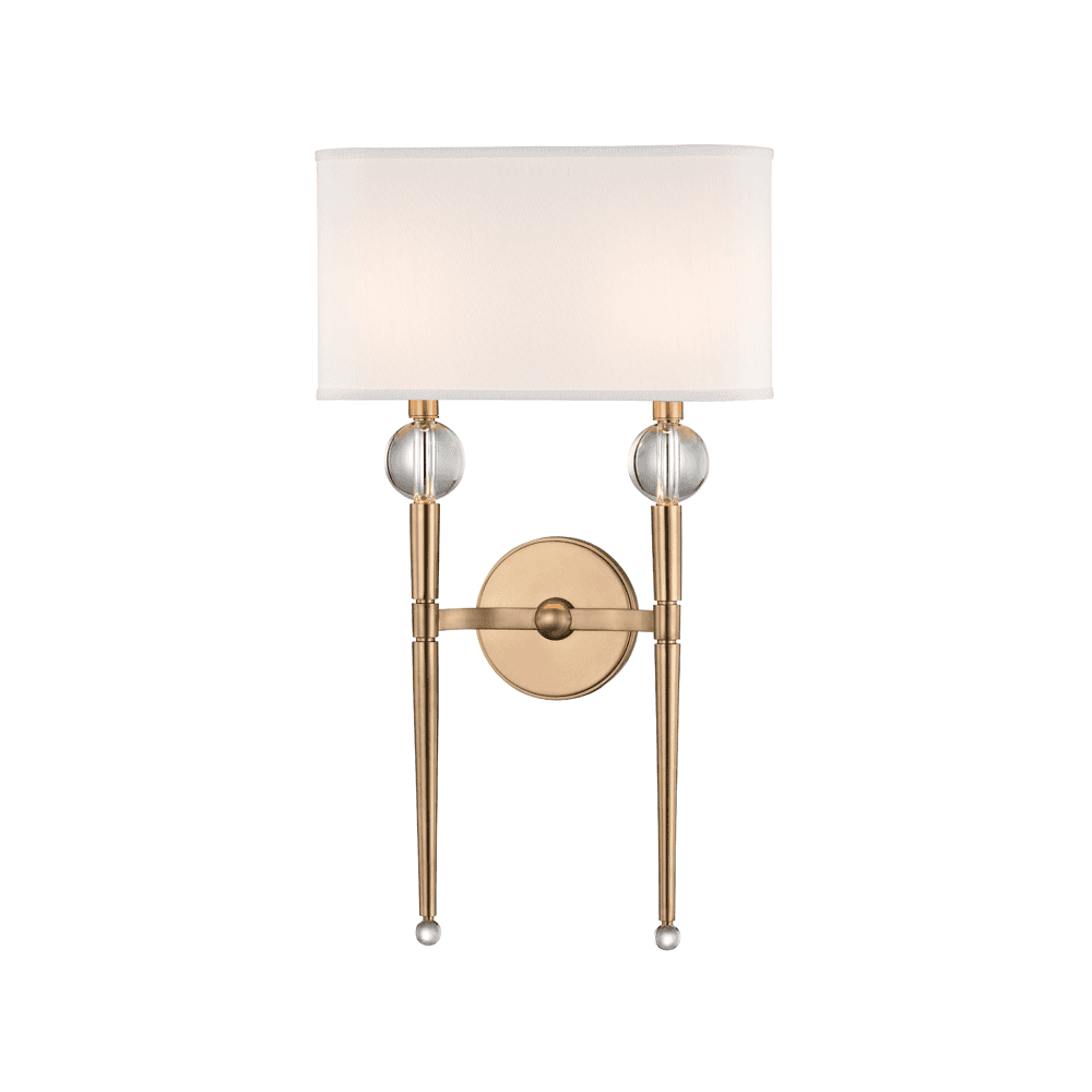 Hudson Valley Rockland 2 Light Wall Sconce Light - Aged Brass