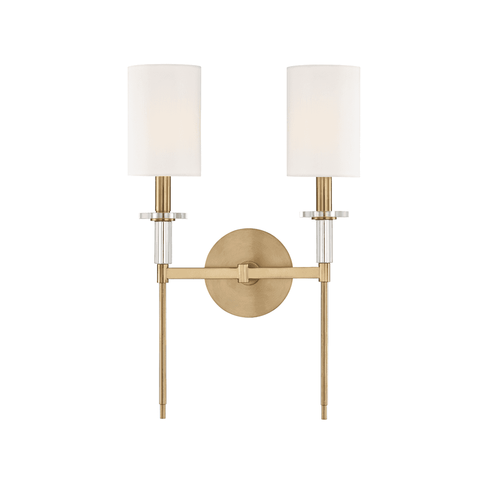 Hudson Valley Amherst 2 Light Wall Sconce Light - Aged Brass