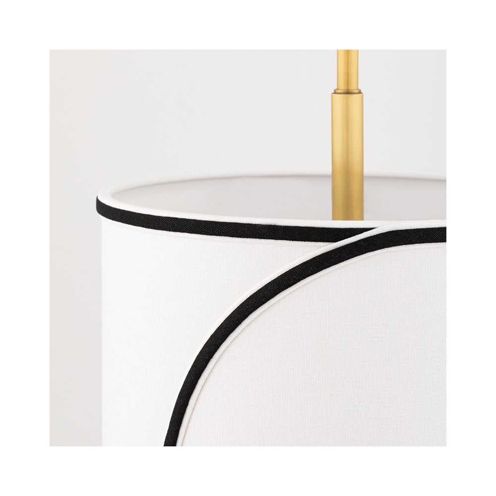 Mitzi Zara 1 Light Small Pendant - Aged Brass & White