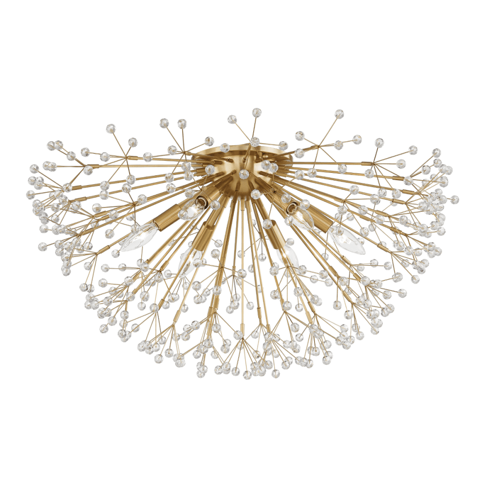 Hudson Valley Dunkirk 6 Light Semi Flush - Aged Brass