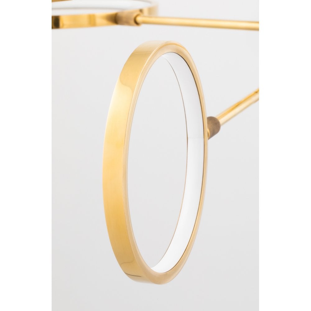 Hudson Valley Saturn 6 Light LED Chandelier - Aged Brass