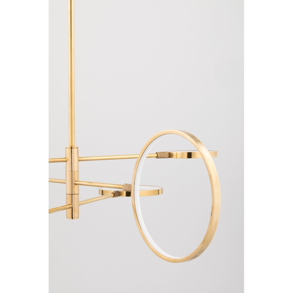 Hudson Valley Saturn 6 Light LED Chandelier - Aged Brass