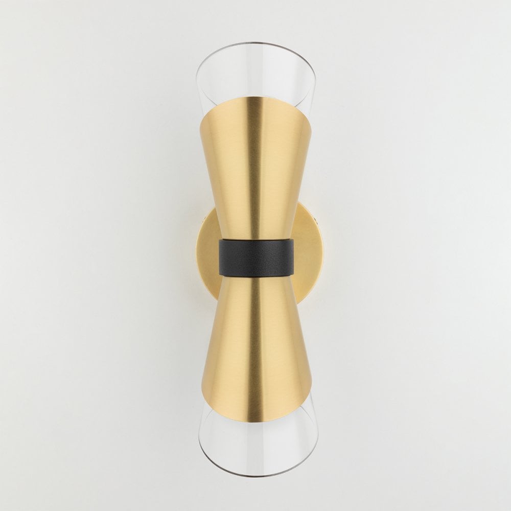 Mitzi Angie 2 Light Wall Sconce Light - Aged Brass & Black