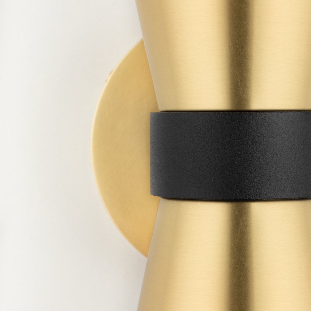 Mitzi Angie 2 Light Wall Sconce Light - Aged Brass & Black