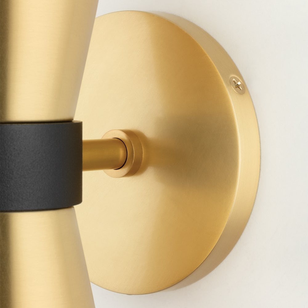 Mitzi Angie 2 Light Wall Sconce Light - Aged Brass & Black