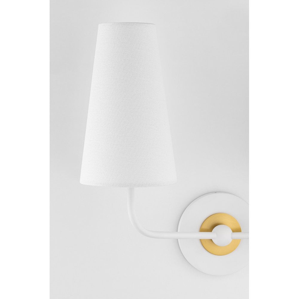 Mitzi Merri 2 Light Wall Sconce Light - Aged Brass & White