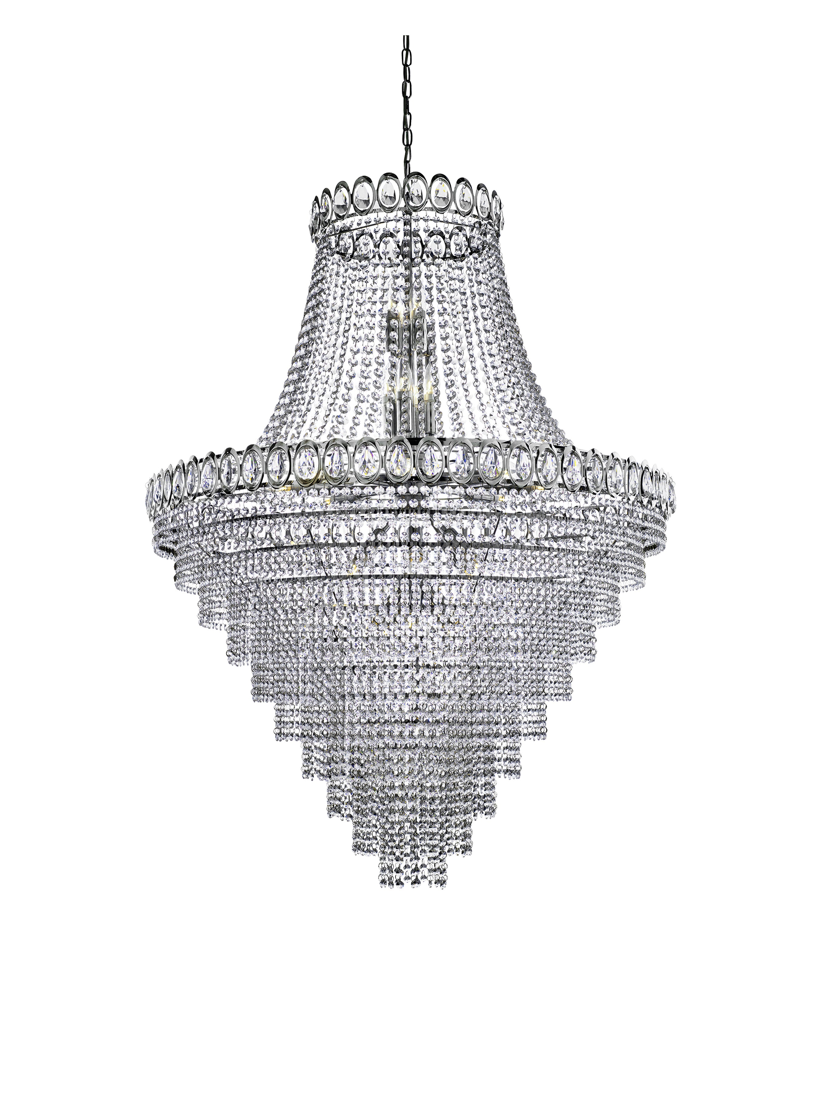 Searchlight Leadenhall 28 Light Chandelier - Chrome & Crystal