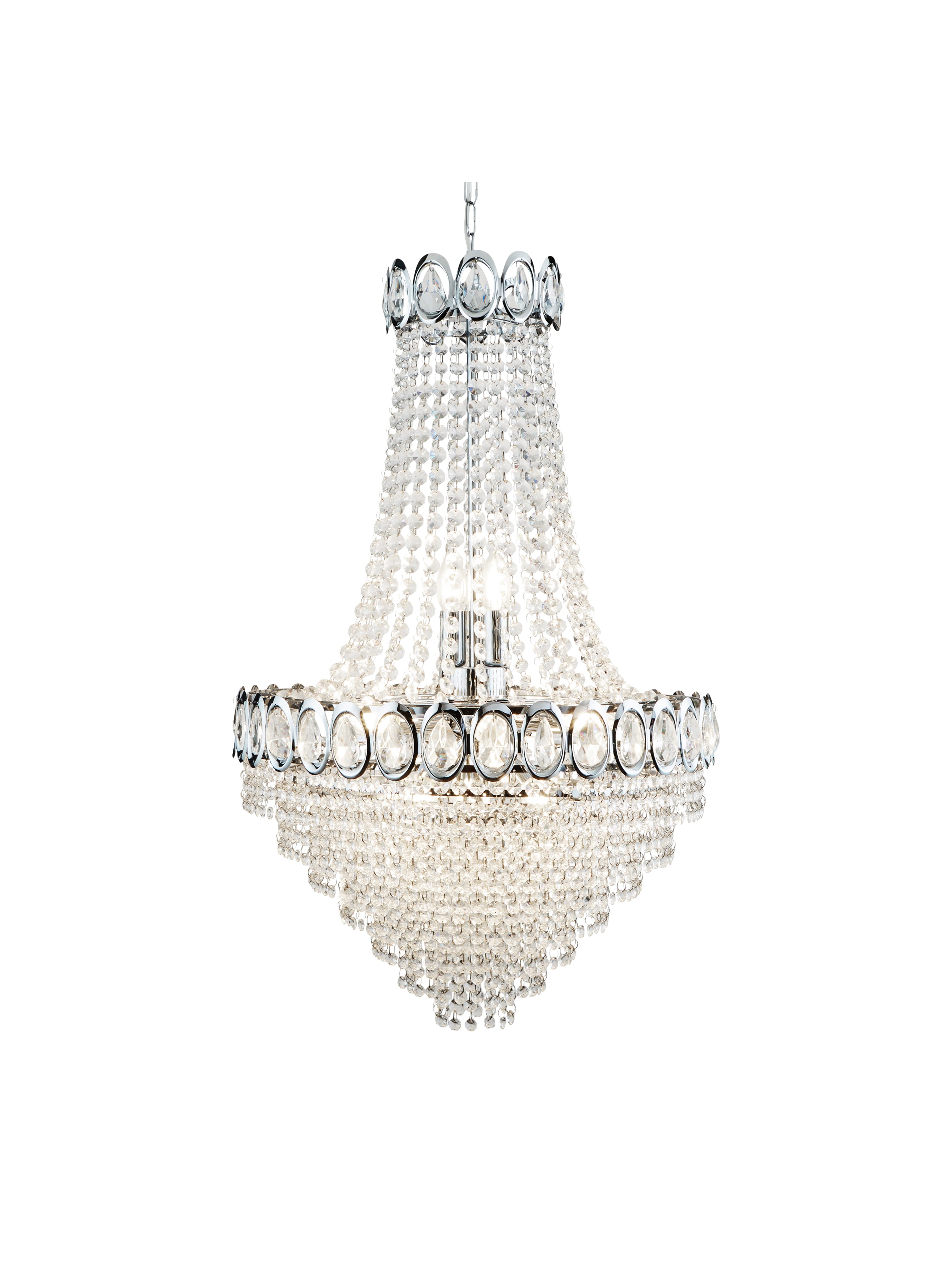 Searchlight Leadenhall 11 Light Chandelier - Chrome & Crystal