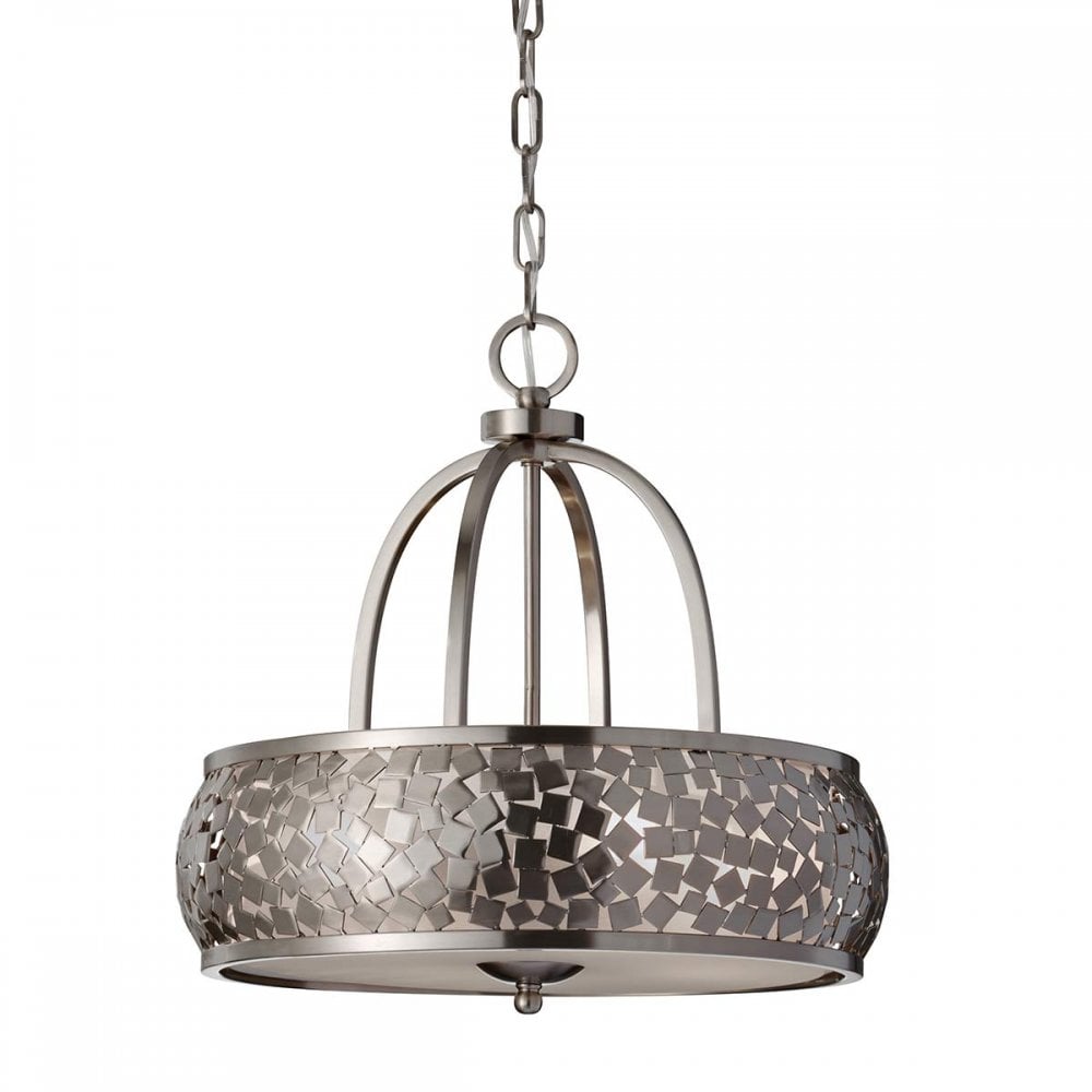 Feiss Zara 4 Light Chandelier - Brushed Steel