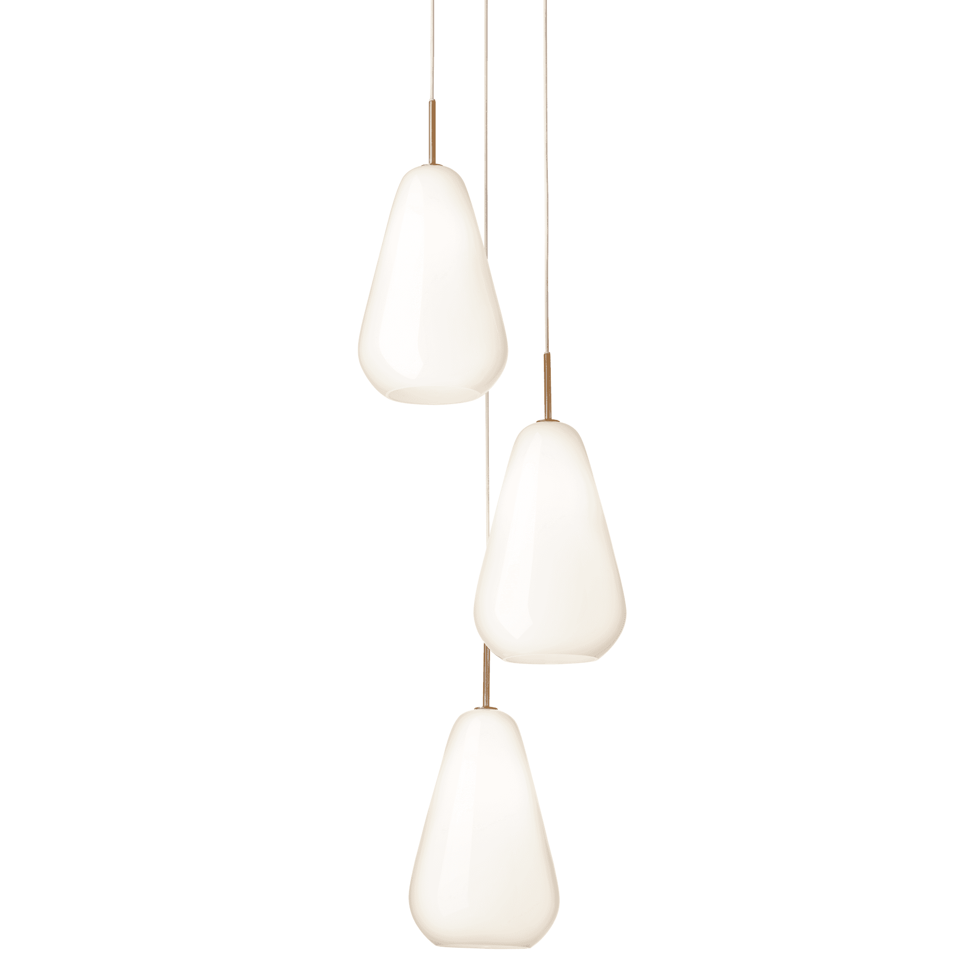 Nuura Anoli 3 Light Chandelier - Nordic Gold & Opal Glass