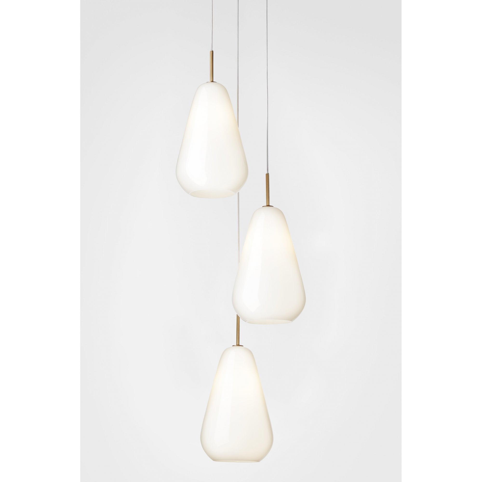 Nuura Anoli 3 Light Chandelier - Nordic Gold & Opal Glass
