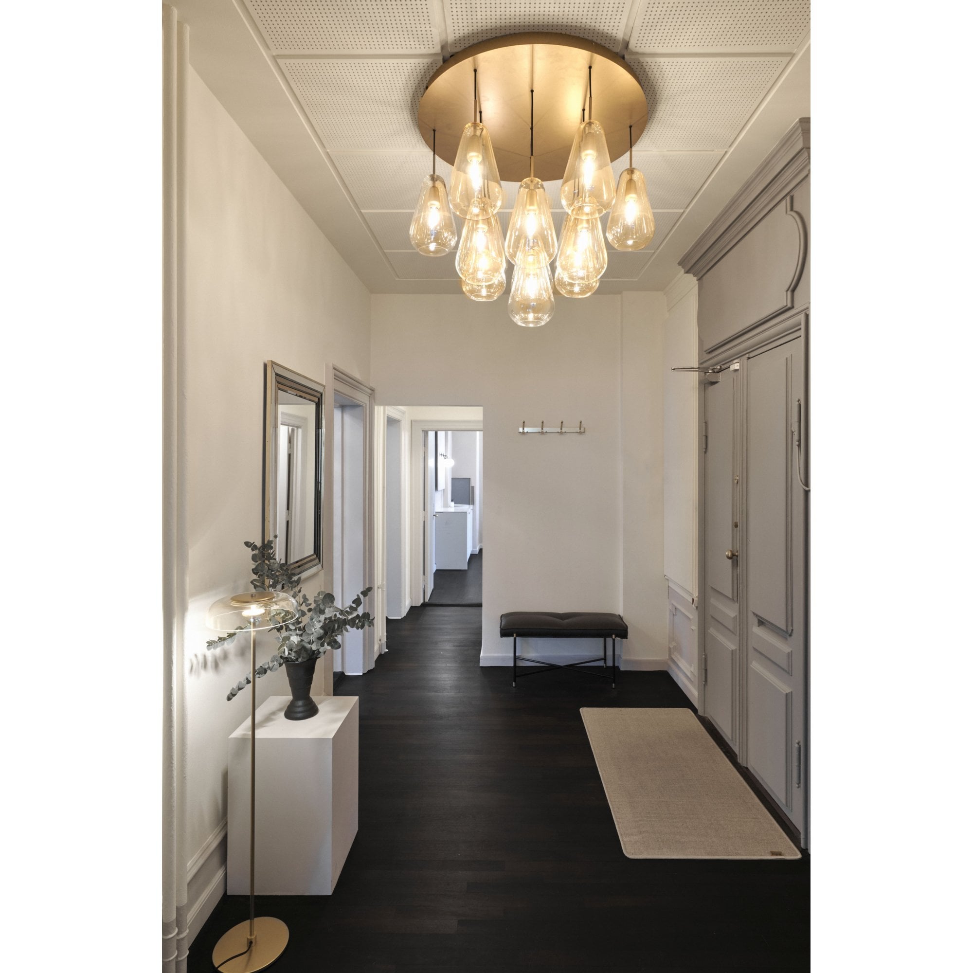 Nuura Anoli 13 Light Chandelier - Nordic Gold & Gold Glass
